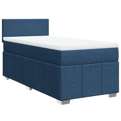 Boxspring met matras stof blauw 100x200 cm