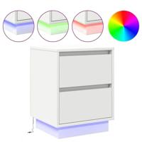 Nachtkastje met lade met Wit 39 x 34.5 x 50 cm Bewerkt hout - thumbnail