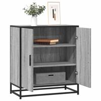 Dressoir 68x35x76 cm bewerkt hout en metaal grijs sonoma - thumbnail