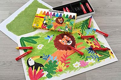 Eberhard Faber EF-524010 Waskrijt Driekantig Watervast Etui à 12 Stuks Eberhard Faber EF-524010 Waskrijt Driekantig Watervast Etui à 12 Stuks