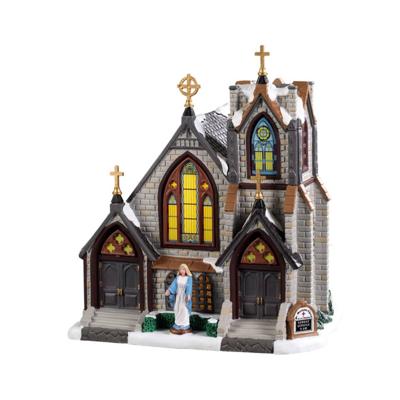 Lemax st. matthew&apos;s church verlichte kersthuisje Caddington Village 2019