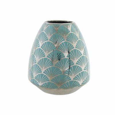 Vaas DKD Home Decor Porselein Turkoois Orientaals Verchroomd 16 x 16 x 18 cm Vaas DKD Home Decor Porselein Turkoois Orientaals Verchroomd 16 x 16 x 18 cm