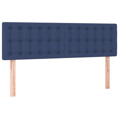 Boxspring met matras stof blauw 200x200 cm