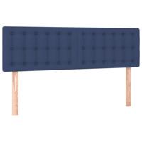 Boxspring met matras stof blauw 200x200 cm - thumbnail