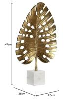 Decoratieve figuren DKD Home Decor 28 x 7,5 x 47 cm Gouden Wit Tropisch Blad van een plant - thumbnail