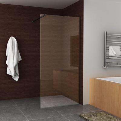 BWS Inloopdouche Met Zwart Muurprofiel 100x200 cm Safety Glass En Nano Glas 10 mm Boss & Wessing