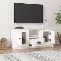 Tv-meubel 100x35,5x45 cm bewerkt hout wit - thumbnail