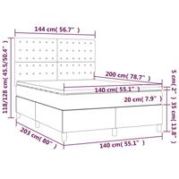 Boxspring met matras stof blauw 140x200 cm - thumbnail