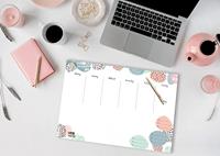 Sigel Rose Inspiration JS101 Bureau onderlegger Weekplanner Wit, Groen, Roze (b x h) 42 cm x 29.7 cm - thumbnail
