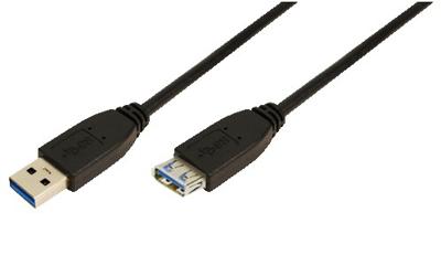 LogiLink CU0042 USB-kabel USB 3.2 Gen1 (USB 3.0 / USB 3.1 Gen1) USB-A stekker, USB-A bus 2.00 m Zwart