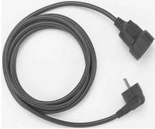 Bachmann 341.186 Stroom Verlengkabel 16 A Zwart 5.00 m H05VV-F 3G 1,5 mm²