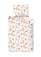 Good Morning Ledikant babydekbedovertrek "eenhoorn en regenboog" - Multi - (100x135 cm) - Katoen - thumbnail