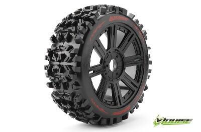 Louise B-PIONEER banden op zwarte spaak velgen voor 1/8 buggy