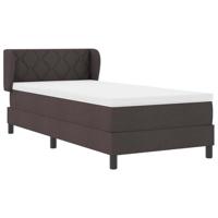 Boxspringbed met matras Donkerbruin 100 x 200 cm Stof - thumbnail
