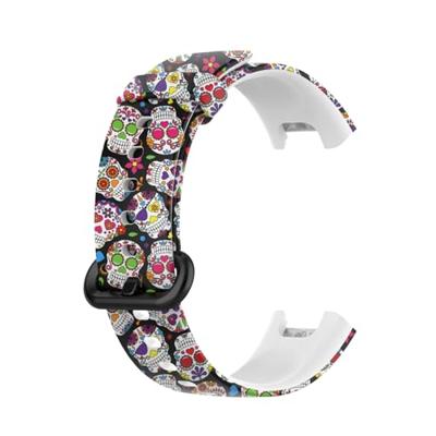 By Qubix - Siliconen band met print - Skelet - Compatible met Xiaomi Mi Watch Lite/Redmi Watch - Compatible Xiaomi bandje