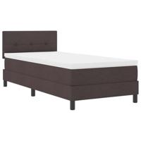 Boxspring bed met matras Donkerbruin 100 x 200 cm Stof - thumbnail