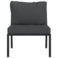 Tuinstoelen met grijze kussens 2 st 60x74x79 cm staal - thumbnail