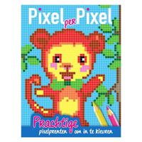 Mondikaarten Pixel kleurboek aapje - thumbnail