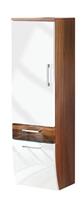 Badkamer kolomkast Ilse Walnoot Wit Curve - thumbnail