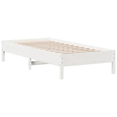 Bedframe zonder matras massief grenenhout wit 90x200 cm