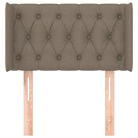 Hoofdbord met randen 83x16x78/88 cm stof taupe - thumbnail