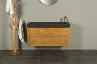 Teakhouten Badkamermeubel Ambang 120 cm Hardstenen Wasbak Zonder Kraangat - thumbnail
