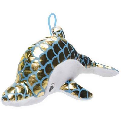 LG-Imports knuffeldolfijn Shiny meisjes 24 cm pluche goud/blauw