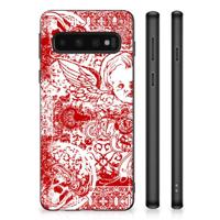 Mobiel Case Samsung Galaxy S10 Angel Skull Rood - thumbnail