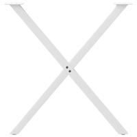 Eettafelpoten 2 st X-vormig 80x(72-73) cm staal wit - thumbnail