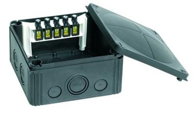 Wiska COMBI 1010/5/S Aftakkast (l x b x h) 140 x 140 x 82 mm Zwart (RAL 9005) IP66/IP67 1 stuk(s)