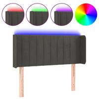 Hoofdbord LED 83x16x78/88 cm fluweel donkergrijs - thumbnail