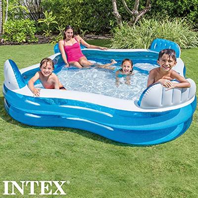 Intex opblaasbaar zwembad met opblaasstoeltjes - thumbnail