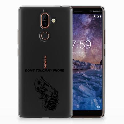 Nokia 7 Plus Silicone-hoesje Gun Don't Touch My Phone Nokia 7 Plus Silicone-hoesje Gun Don't Touch My Phone