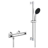 GROHE Precision Flow Doucheset - thermostatische douchekraan - met glijstangset - 60cm - ronde handdouche - 1 straalsoort - gladde doucheslang - chroom 34800001 - thumbnail