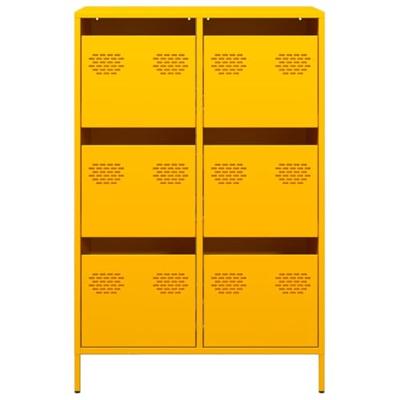 Hoge kast 68x39x101,5 cm staal mosterdgeel