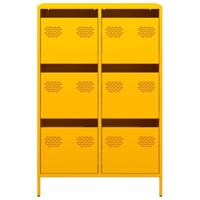 Hoge kast 68x39x101,5 cm staal mosterdgeel - thumbnail