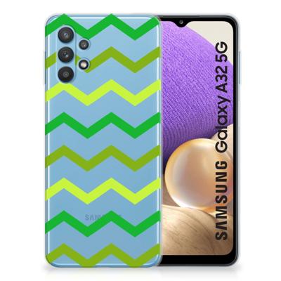Samsung Galaxy A32 5G | TPU bumper | Zigzag Groen Samsung Galaxy A32 5G | TPU bumper | Zigzag Groen
