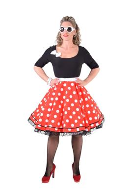 Rock 'n roll jurk zwart/bollen