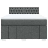 Boxspring met matras stof donkergrijs 140x200 cm - thumbnail