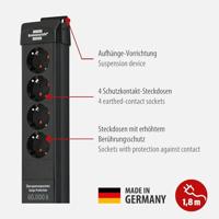 Brennenstuhl 1951140300 Overspanningsveilige stekkerdoos Zwart Randaarde stekker 1 stuk(s) - thumbnail