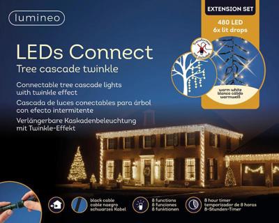 Uitbreidingsset LEDconnect cascade buiten 480 LED winterwit Lumineo - Lumineo