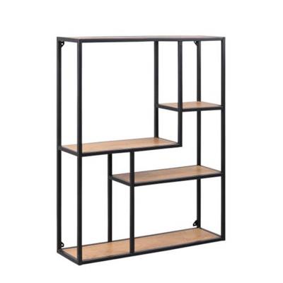 Bendt Hangend Wandrek 'Holger' Hout / metaal 4-laags asymmetrisch, 91 x 75 cm