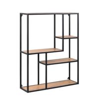 Bendt Hangend Wandrek 'Holger' Hout / metaal 4-laags asymmetrisch, 91 x 75 cm - thumbnail