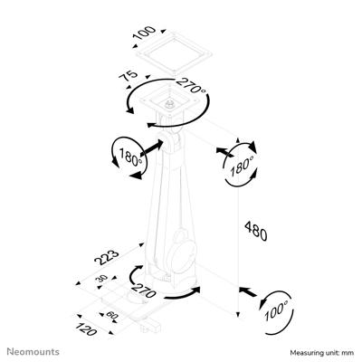 Neomounts fpma-d200black lcd bureausteun, 10-30", 10 kg, 75x75/ 100x100 mm, 15cm, black