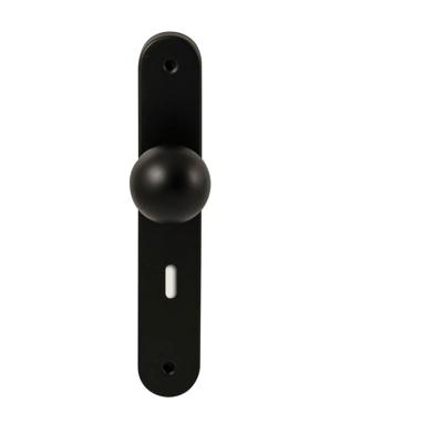 Hardbrass Knopkruk Sfera op ovaal langschild sleutelgat 72mm - zwart