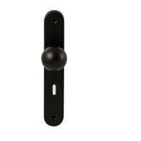 Hardbrass Knopkruk Sfera op ovaal langschild sleutelgat 72mm - zwart - thumbnail