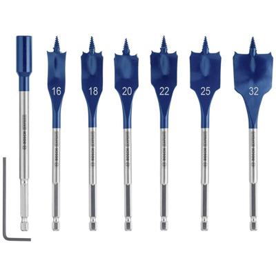 Bosch Accessories 2608900334 Hout-freesboorset 7-delig 16 mm, 18 mm, 20 mm, 22 mm, 25 mm, 32 mm Gezamenlijke lengte 152 mm Zeskant schacht 7 stuk(s)