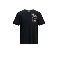JACK & JONES JUNIOR T-shirt Tropicana met printopdruk zwart - thumbnail