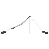 Strandluifel met zandankers 214x236 cm grijs - thumbnail