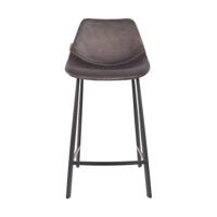 Dutchbone Franky barkruk H65 velvet Grey - thumbnail